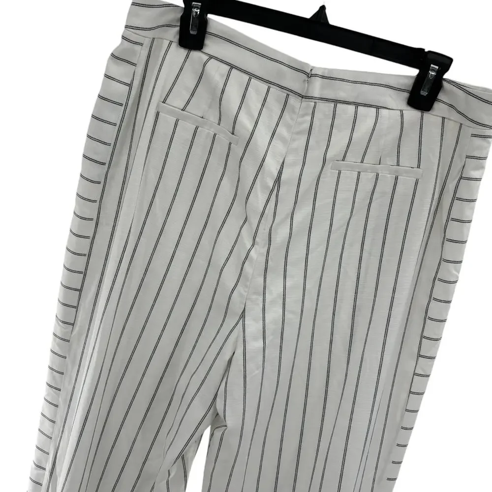 Antonio Melani Ivory Sam Black Striped Wide Leg Pants